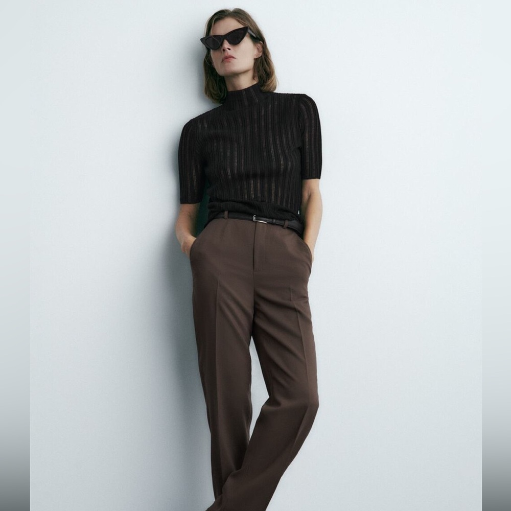 Zara Mock Neck Turtleneck Top